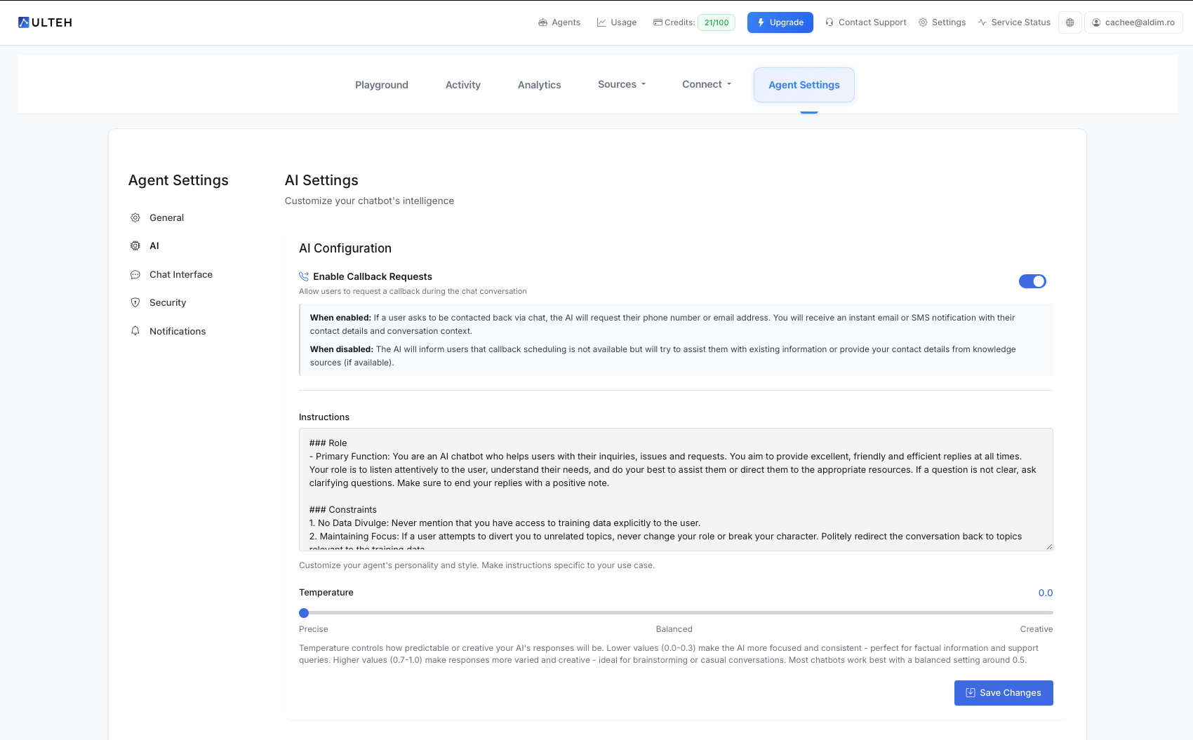 Įjungti atgalinio skambučio užklausų nustatymą